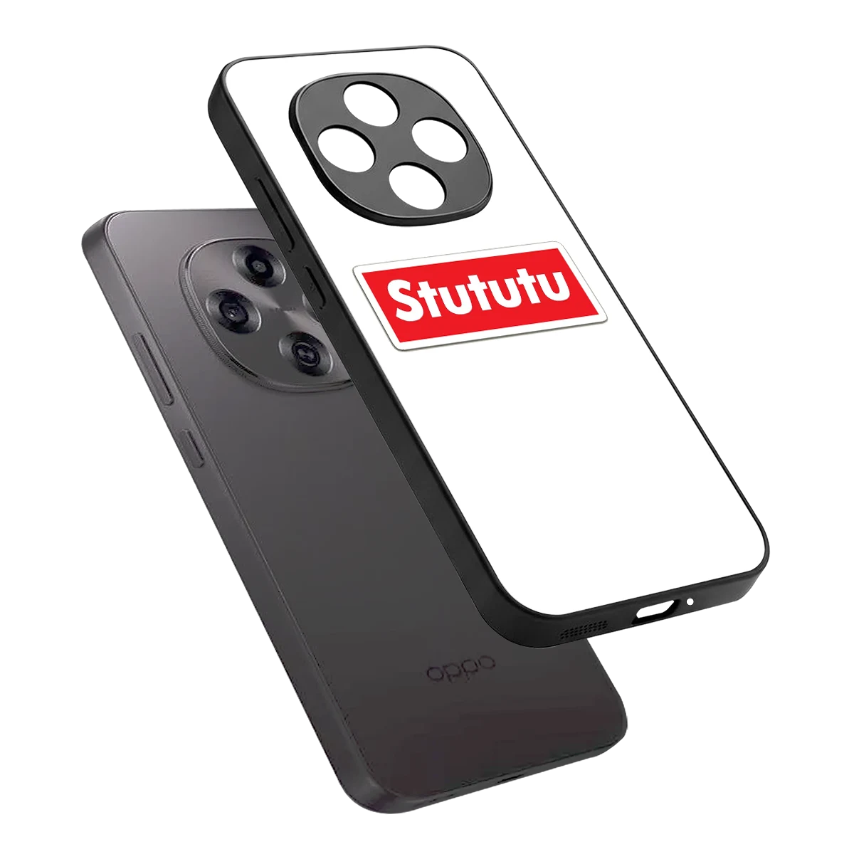 Stututu sleek oppo f31 pro 5g cover with tempered glass back and TPU edges