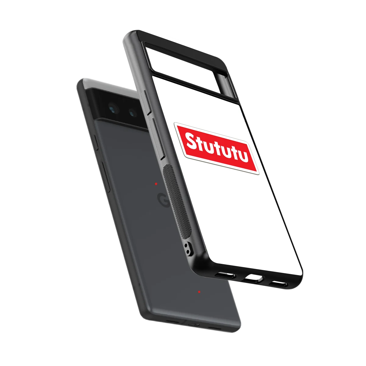 Stututu sleek google pixel 6a cover with tempered glass back and TPU edges