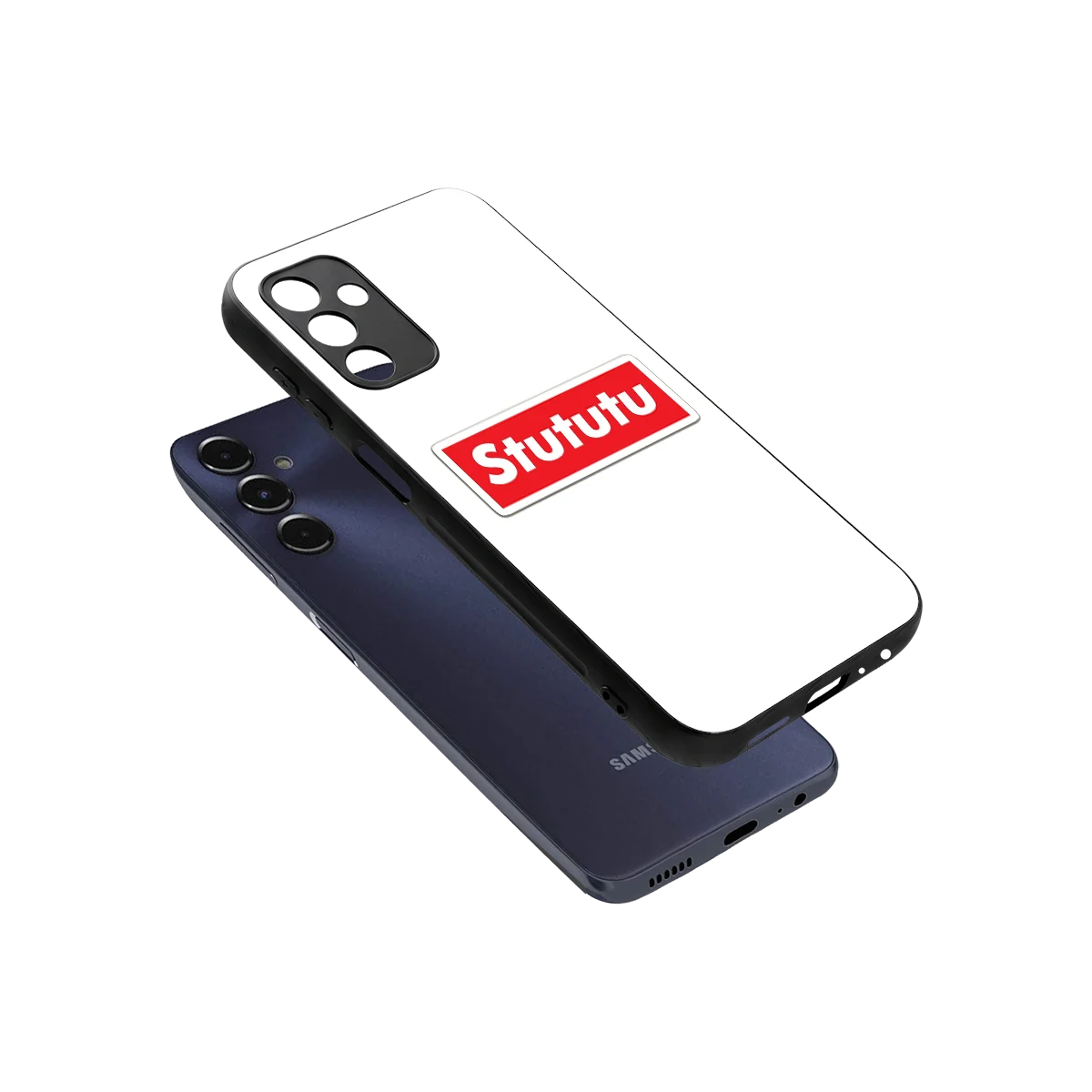 Stututu sleek samsung galaxy m14 5g cover with tempered glass back and TPU edges