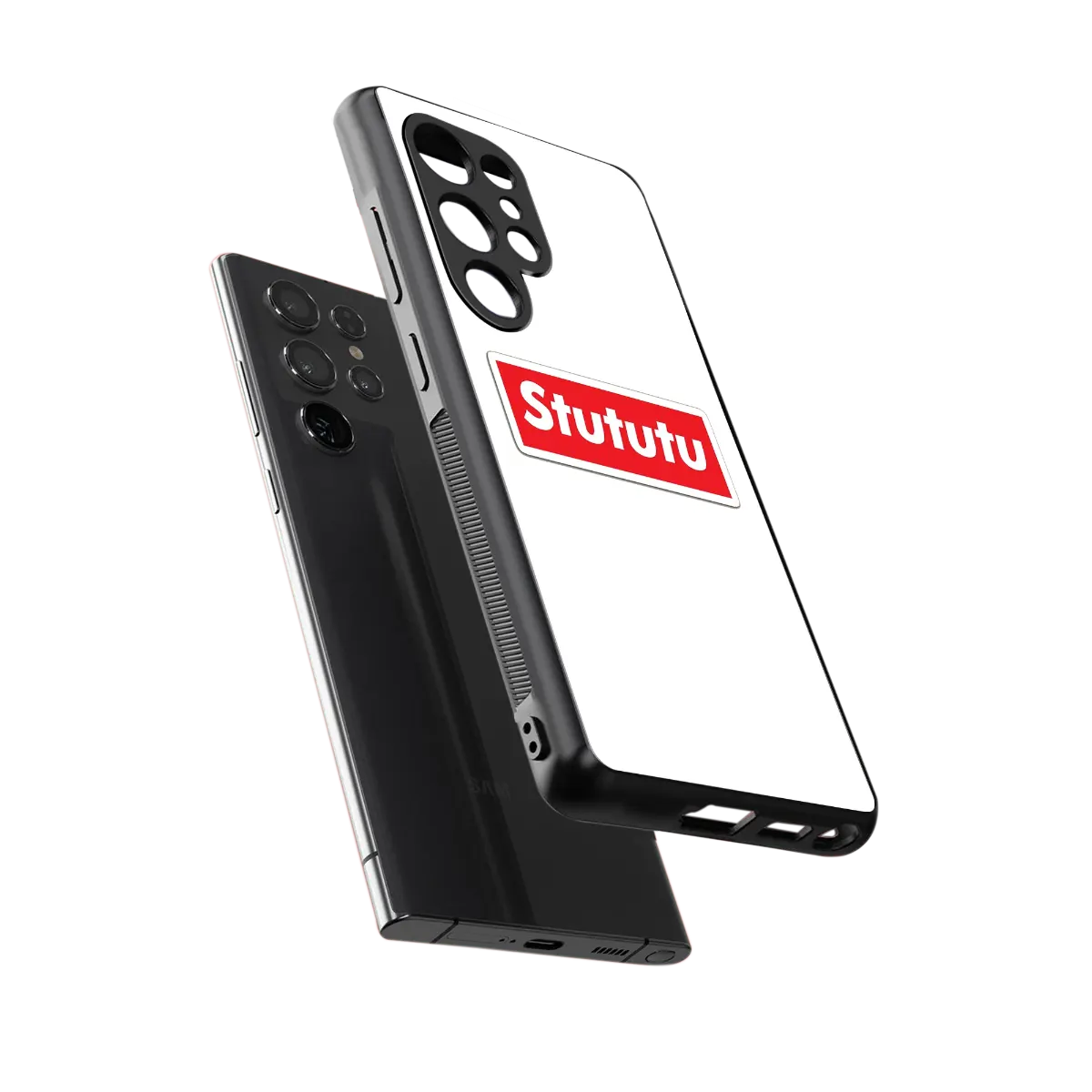 Stututu sleek samsung galaxy s25 ultra cover with tempered glass back and TPU edges