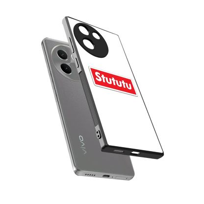 Stututu sleek vivo v30e cover with tempered glass back and TPU edges