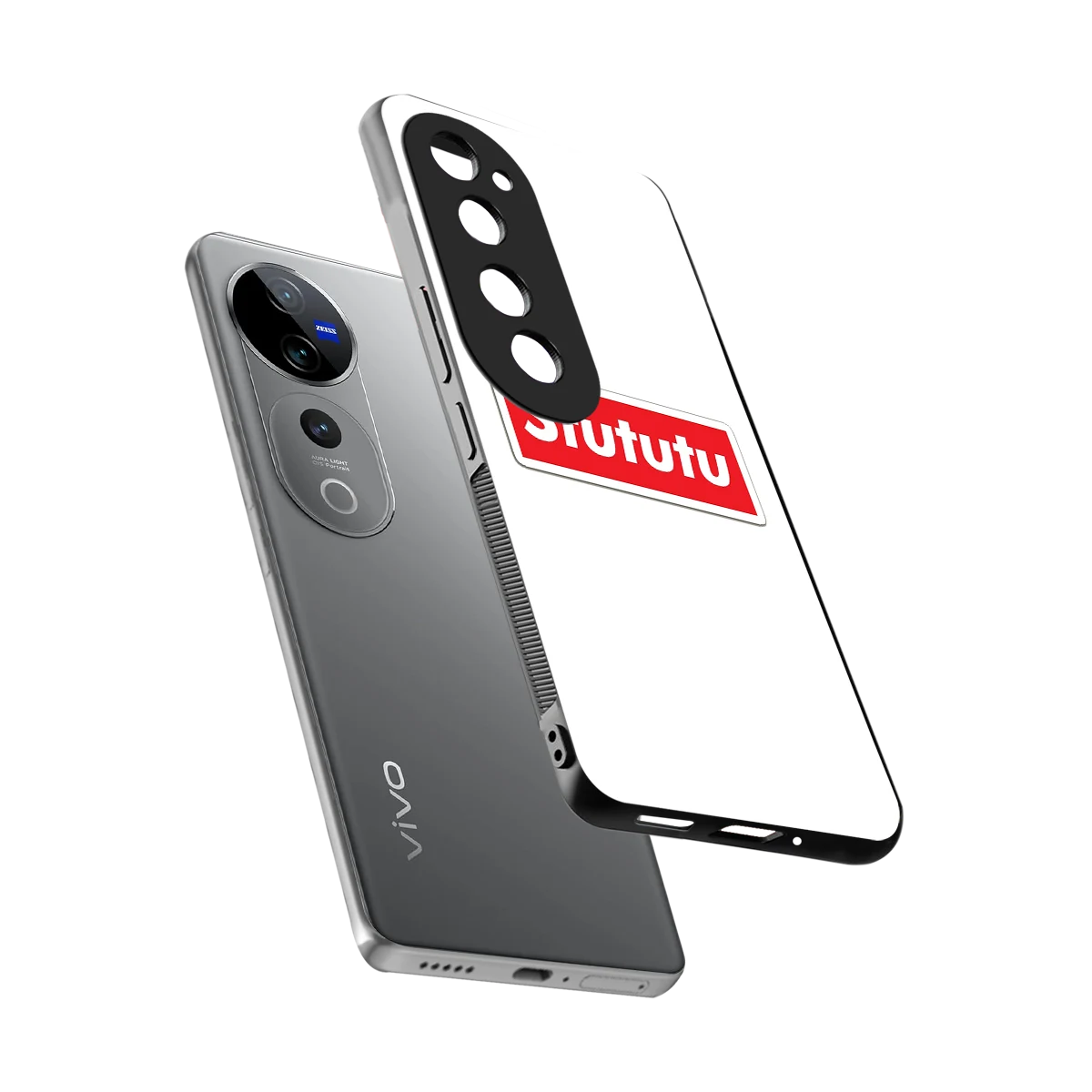 Stututu sleek vivo v40 pro cover with tempered glass back and TPU edges