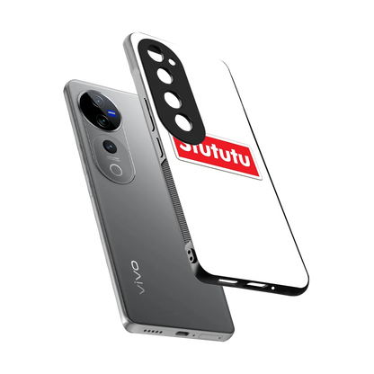 Stututu sleek vivo v40 pro cover with tempered glass back and TPU edges