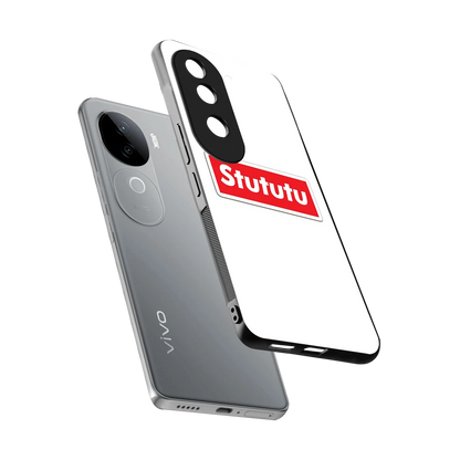 Stututu sleek vivo v40e cover with tempered glass back and TPU edges
