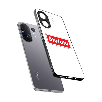 Stututu sleek vivo v60 cover with tempered glass back and TPU edges