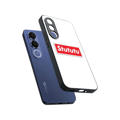 Stututu sleek vivo v70 fe cover with tempered glass back and TPU edges