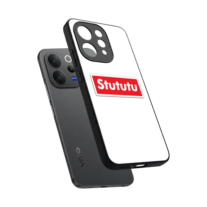 Stututu sleek vivo v70 cover with tempered glass back and TPU edges