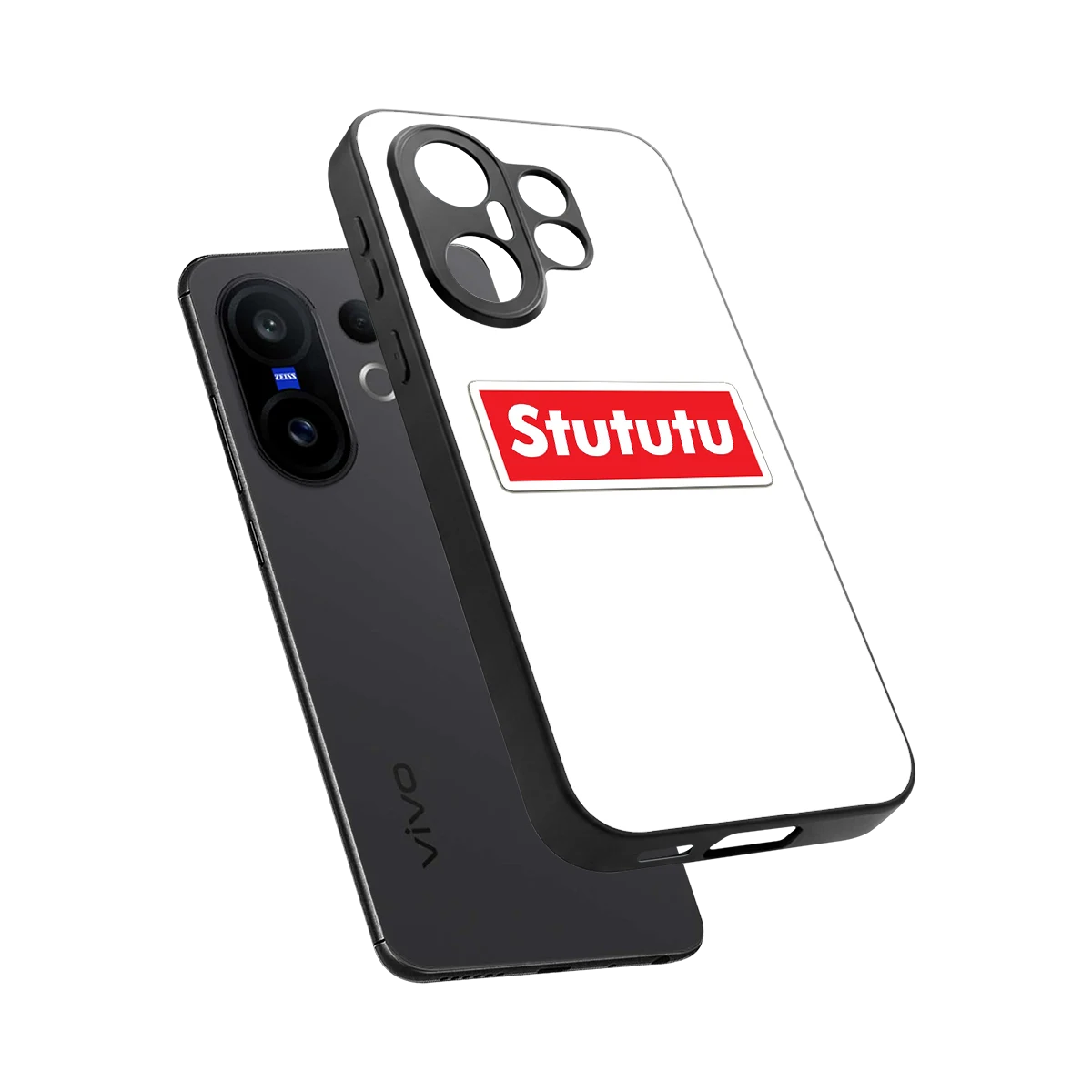 Stututu sleek vivo x200 fe cover with tempered glass back and TPU edges