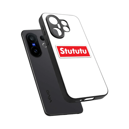 Stututu sleek vivo x200 fe cover with tempered glass back and TPU edges