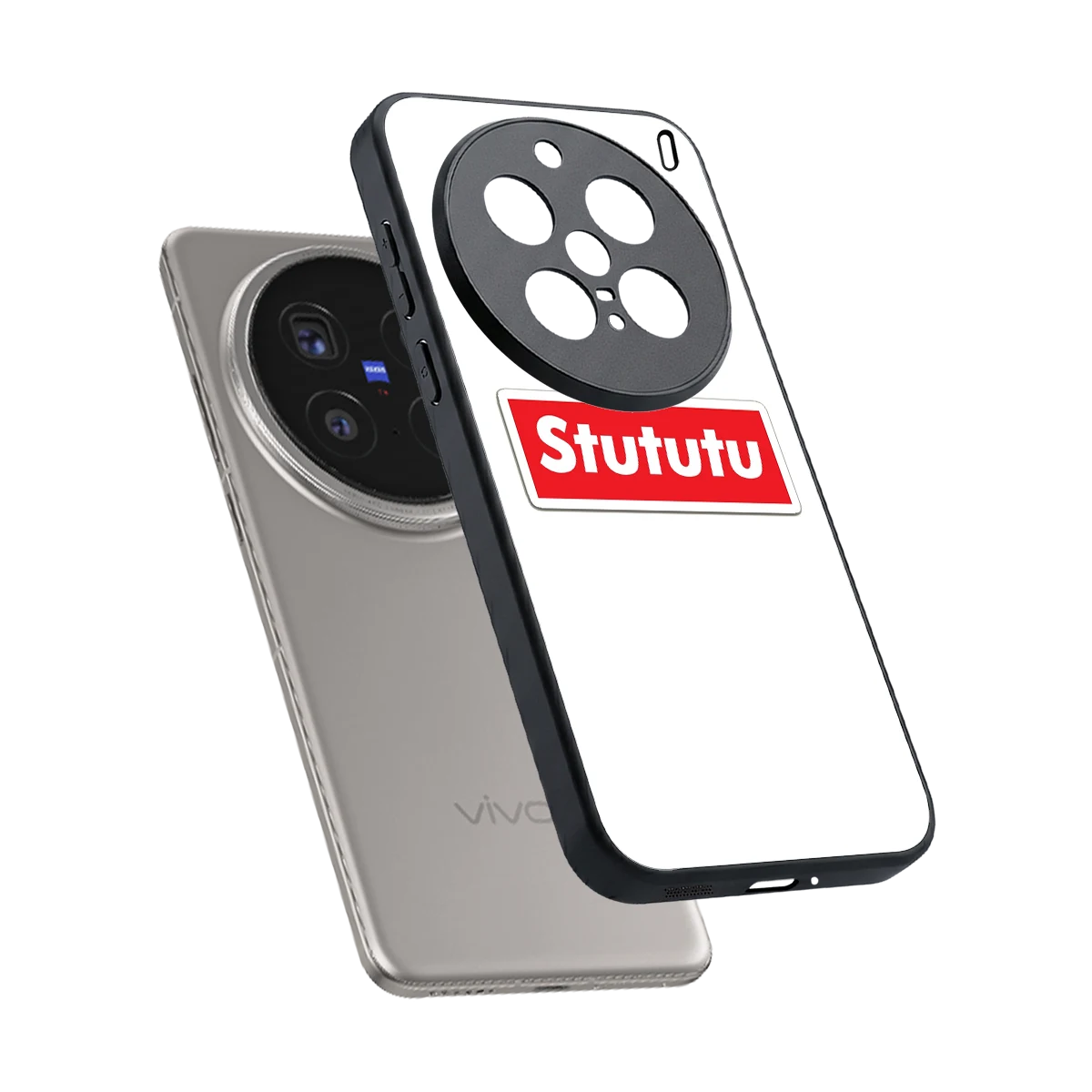 Stututu sleek vivo x200 pro cover with tempered glass back and TPU edges