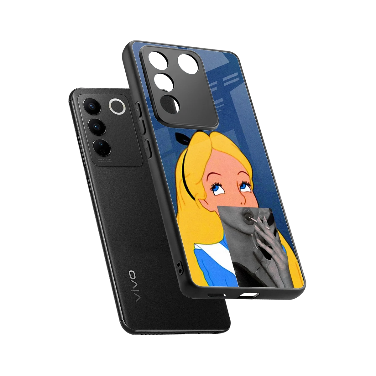 Sugar Bliss sleek vivo v27 5g cover with tempered glass back and TPU edges