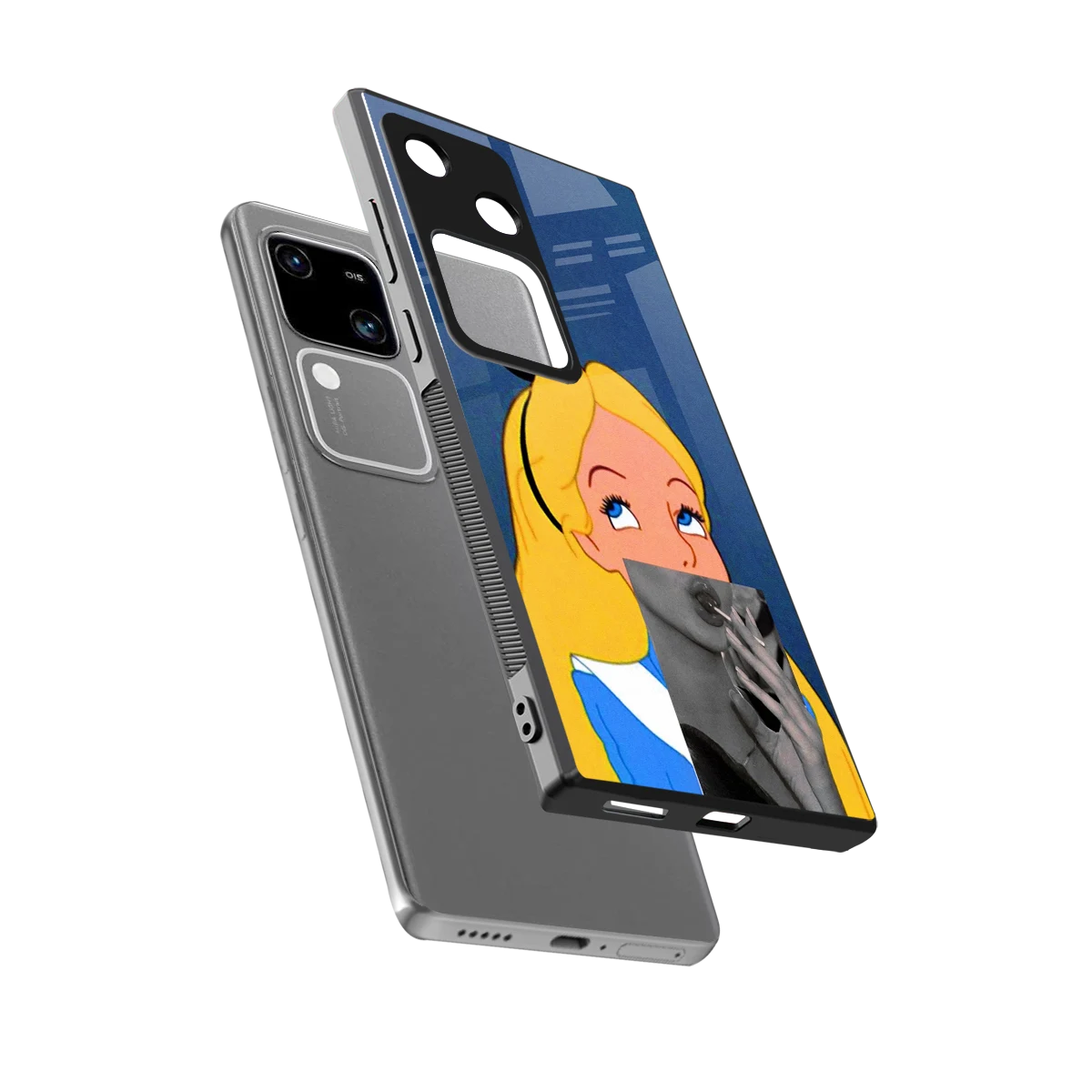 Sugar Bliss sleek vivo v30 cover with tempered glass back and TPU edges