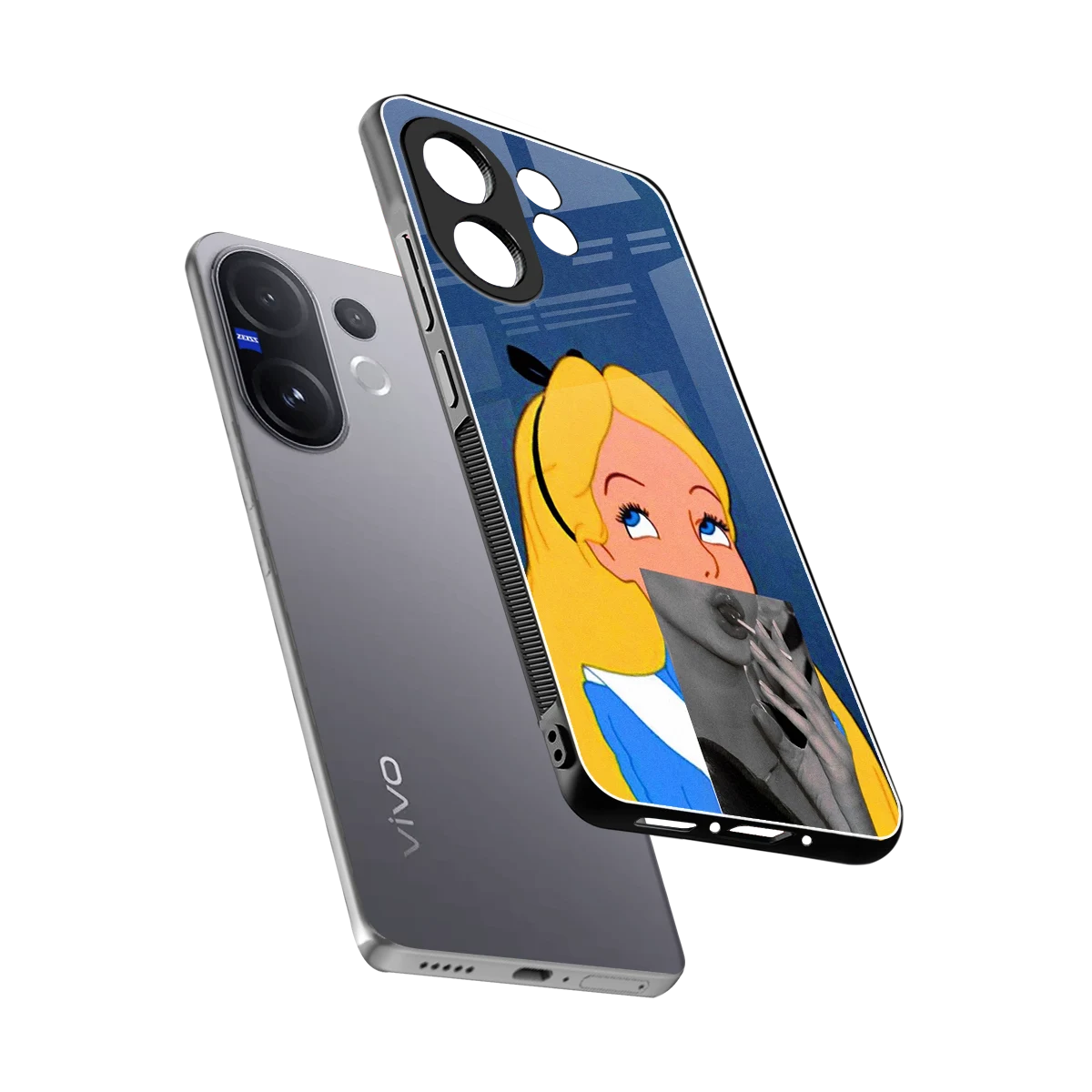 Sugar Bliss sleek vivo v60 cover with tempered glass back and TPU edges