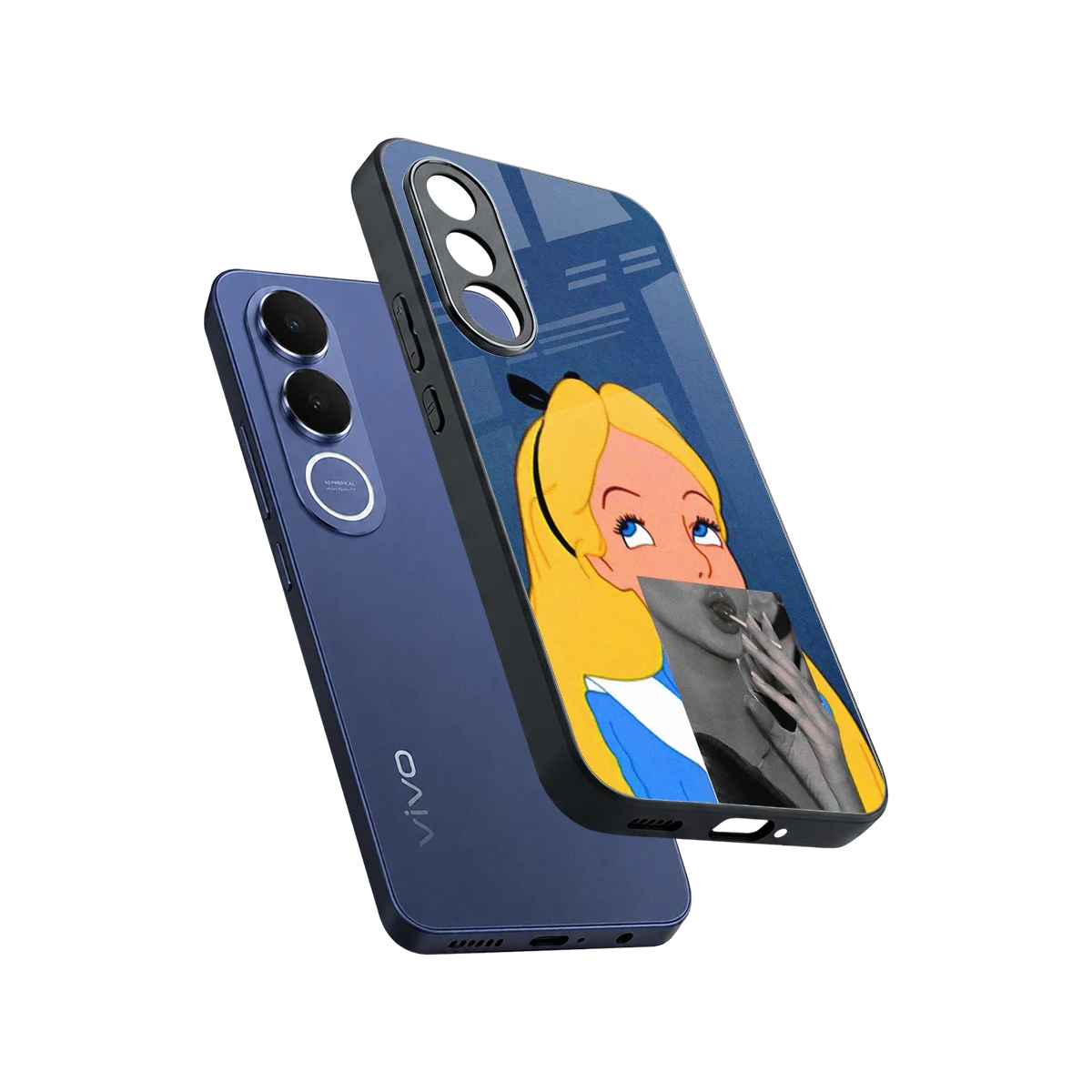 Sugar Bliss sleek vivo v70 fe cover with tempered glass back and TPU edges