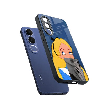 Sugar Bliss sleek vivo v70 fe cover with tempered glass back and TPU edges