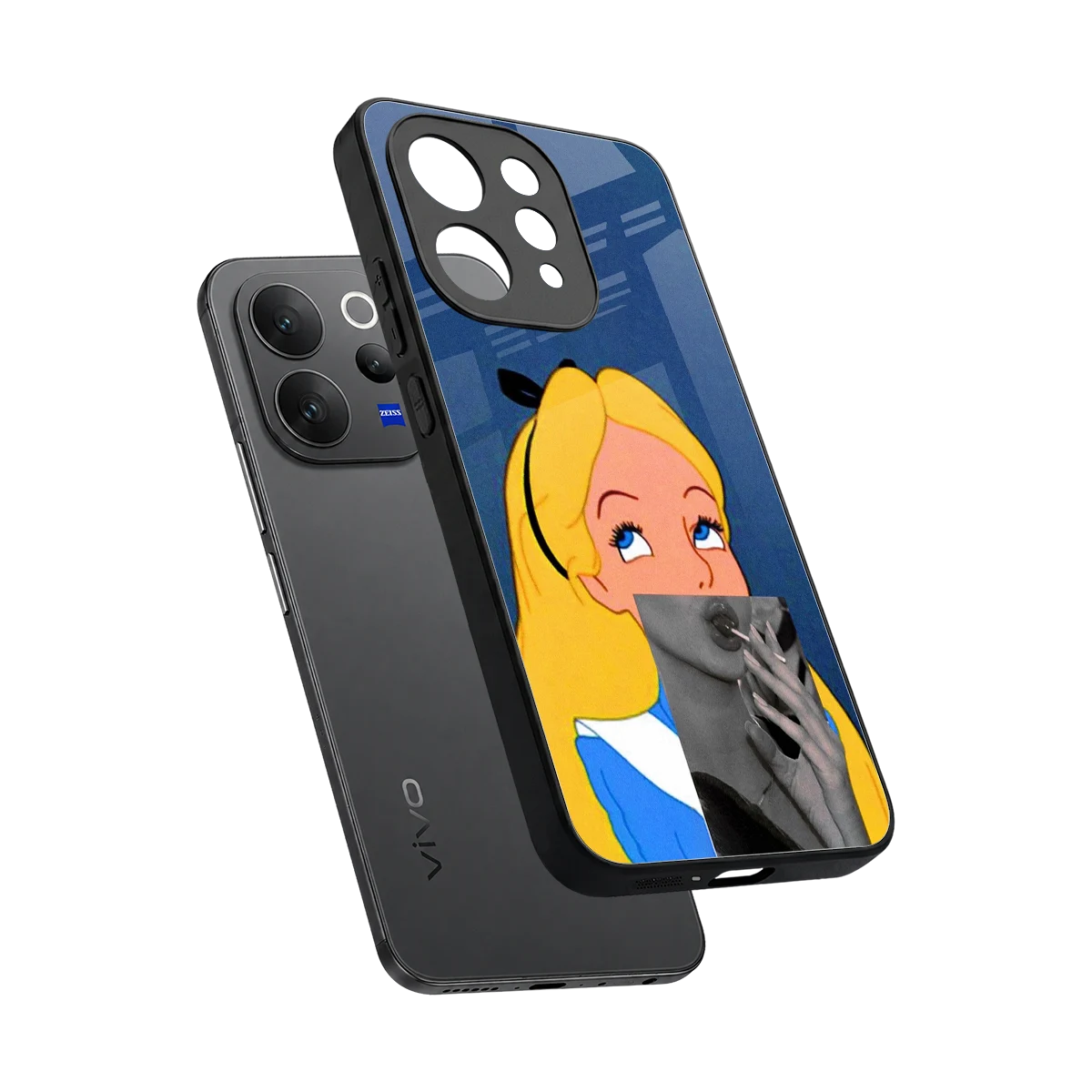 Sugar Bliss sleek vivo v70 cover with tempered glass back and TPU edges