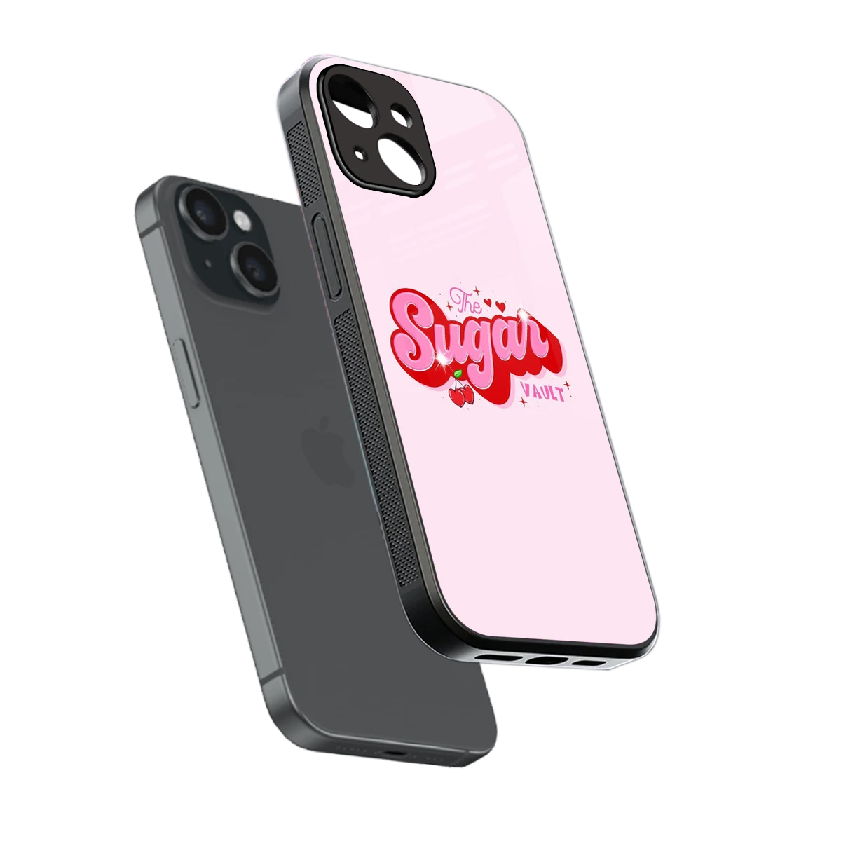 Sugar Vault sleek iphone 13 cover with tempered glass back and TPU edges