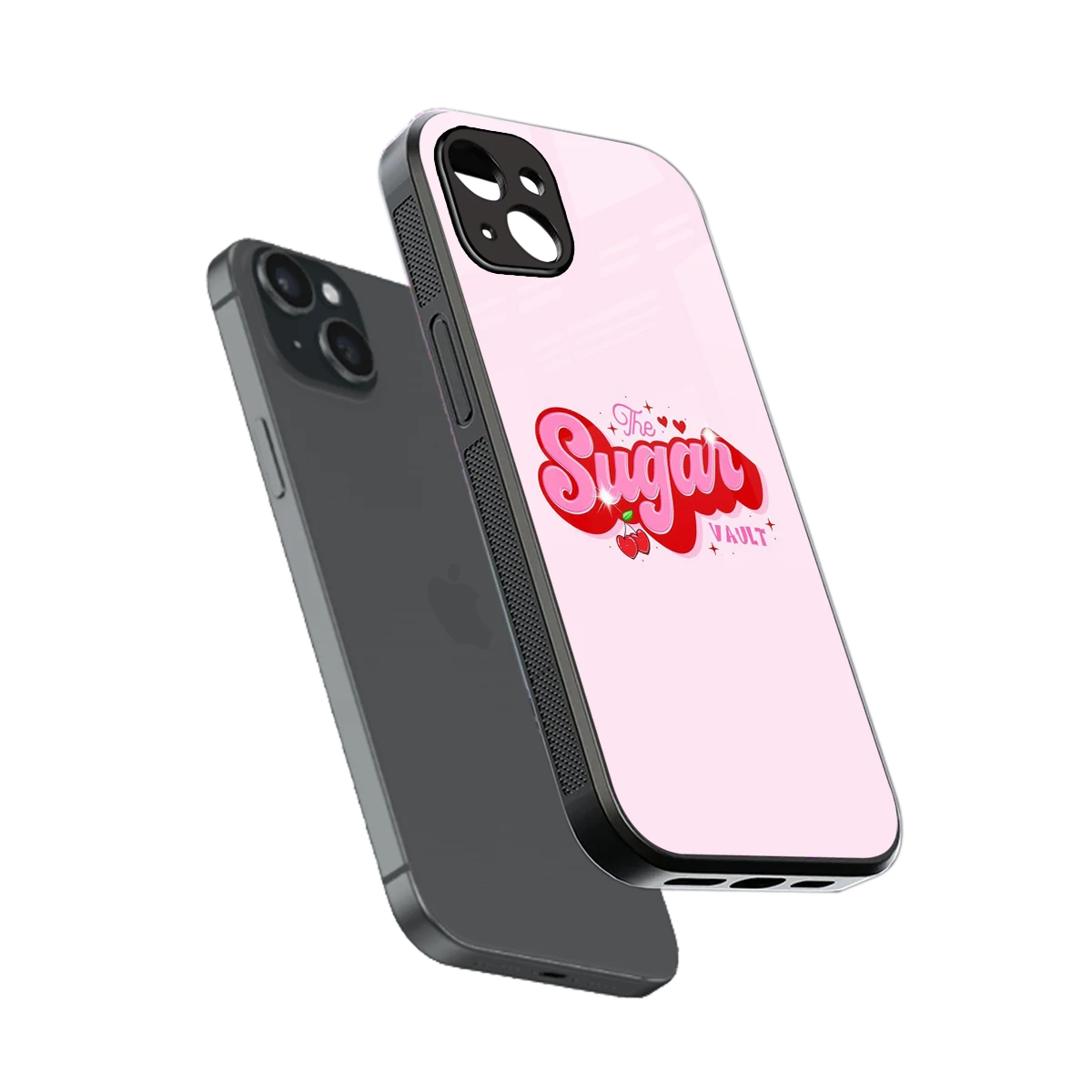 Sugar Vault sleek iphone 14 plus cover with tempered glass back and TPU edges