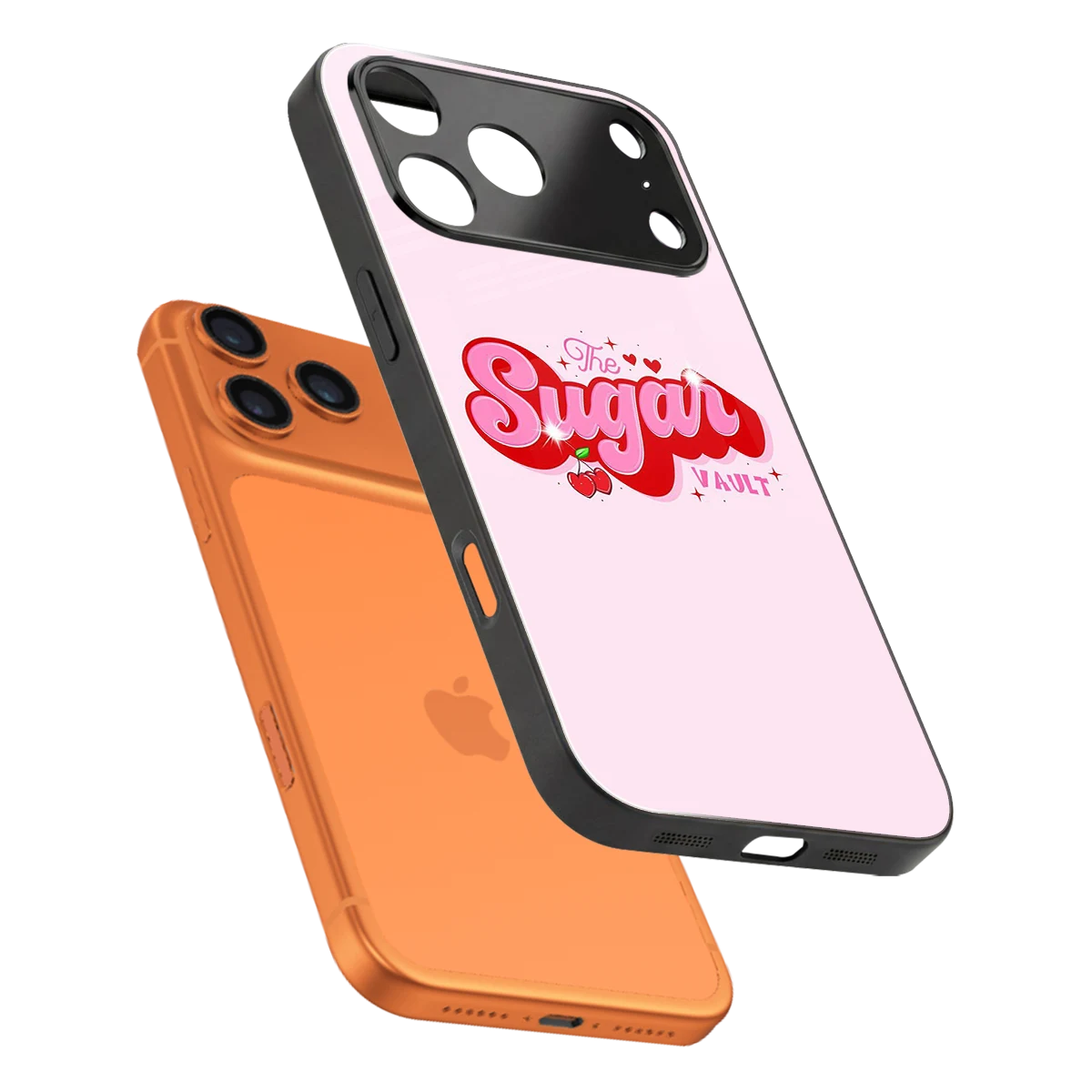 Sugar Vault sleek iphone 17 pro max cover with tempered glass back and TPU edges
