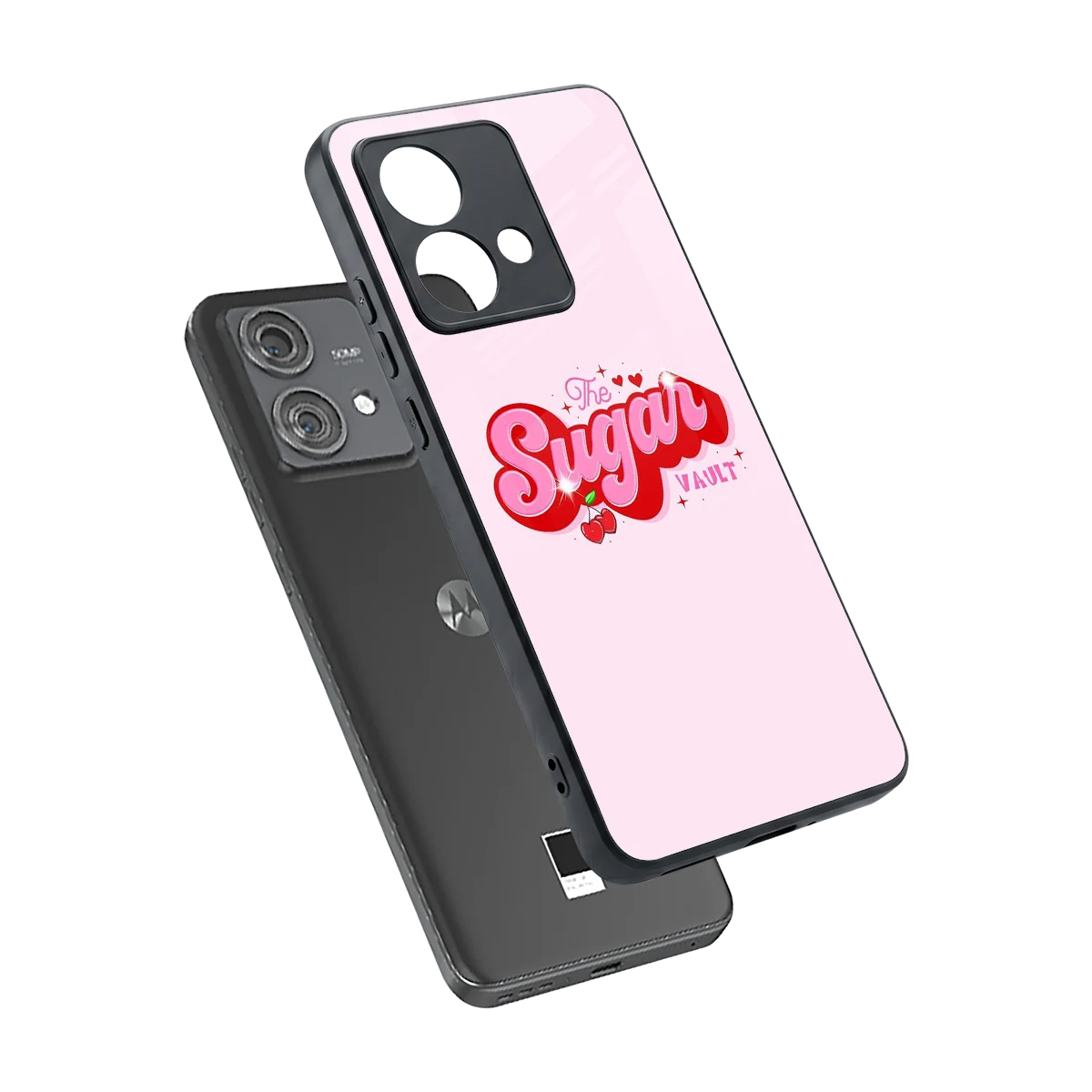 Sugar Vault sleek motorola edge 40 neo 5g cover with tempered glass back and TPU edges