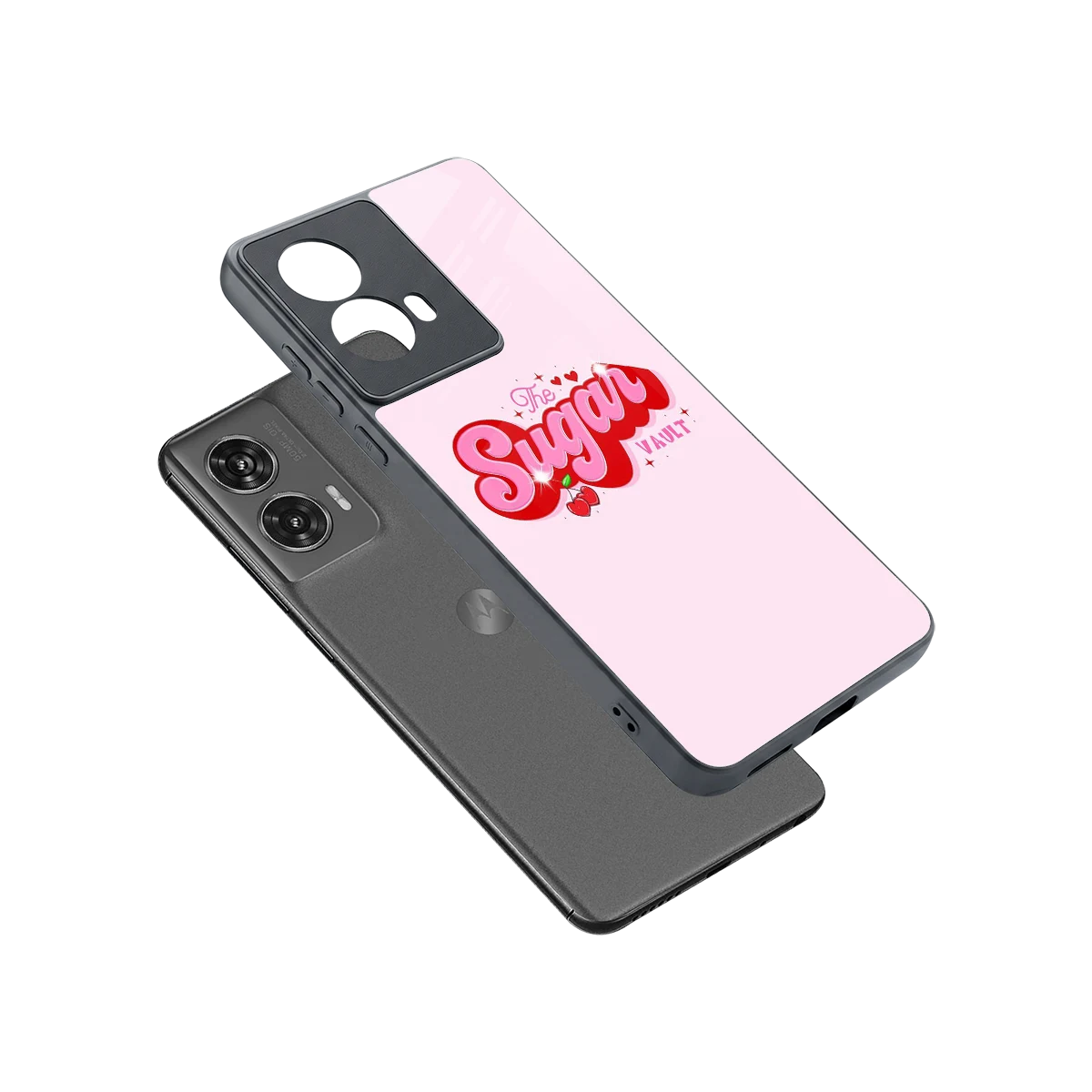 Sugar Vault sleek motorola edge 50 fusion cover with tempered glass back and TPU edges