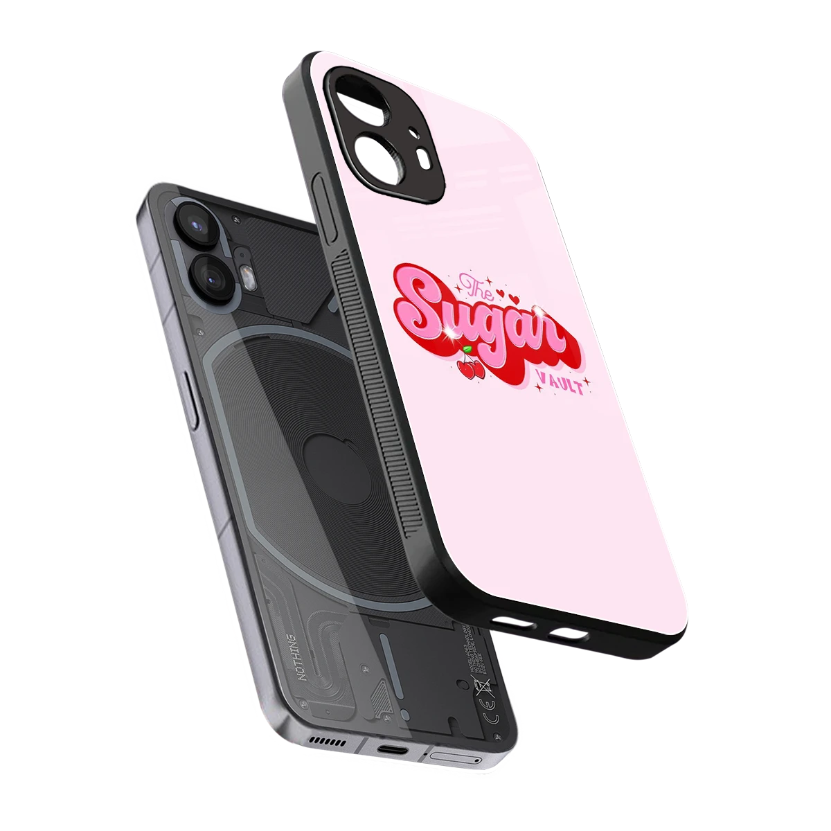 Sugar Vault sleek nothing phone 2 cover with tempered glass back and TPU edges