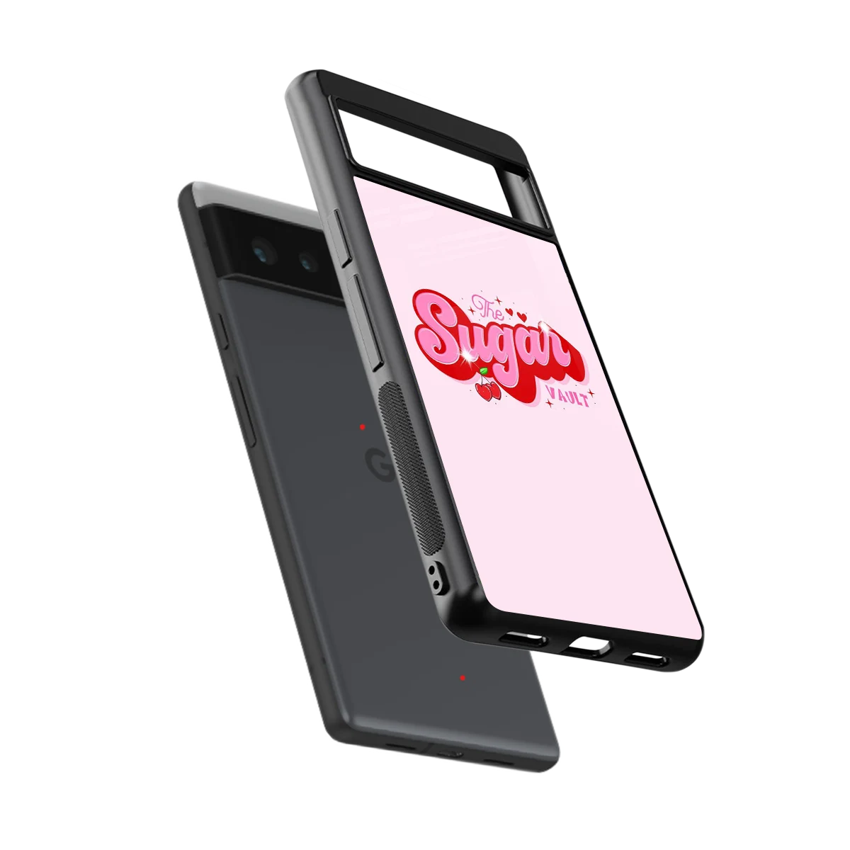 Sugar Vault sleek google pixel 6a cover with tempered glass back and TPU edges