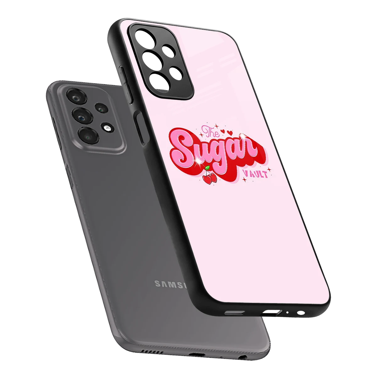 Sugar Vault sleek samsung galaxy a23 cover with tempered glass back and TPU edges