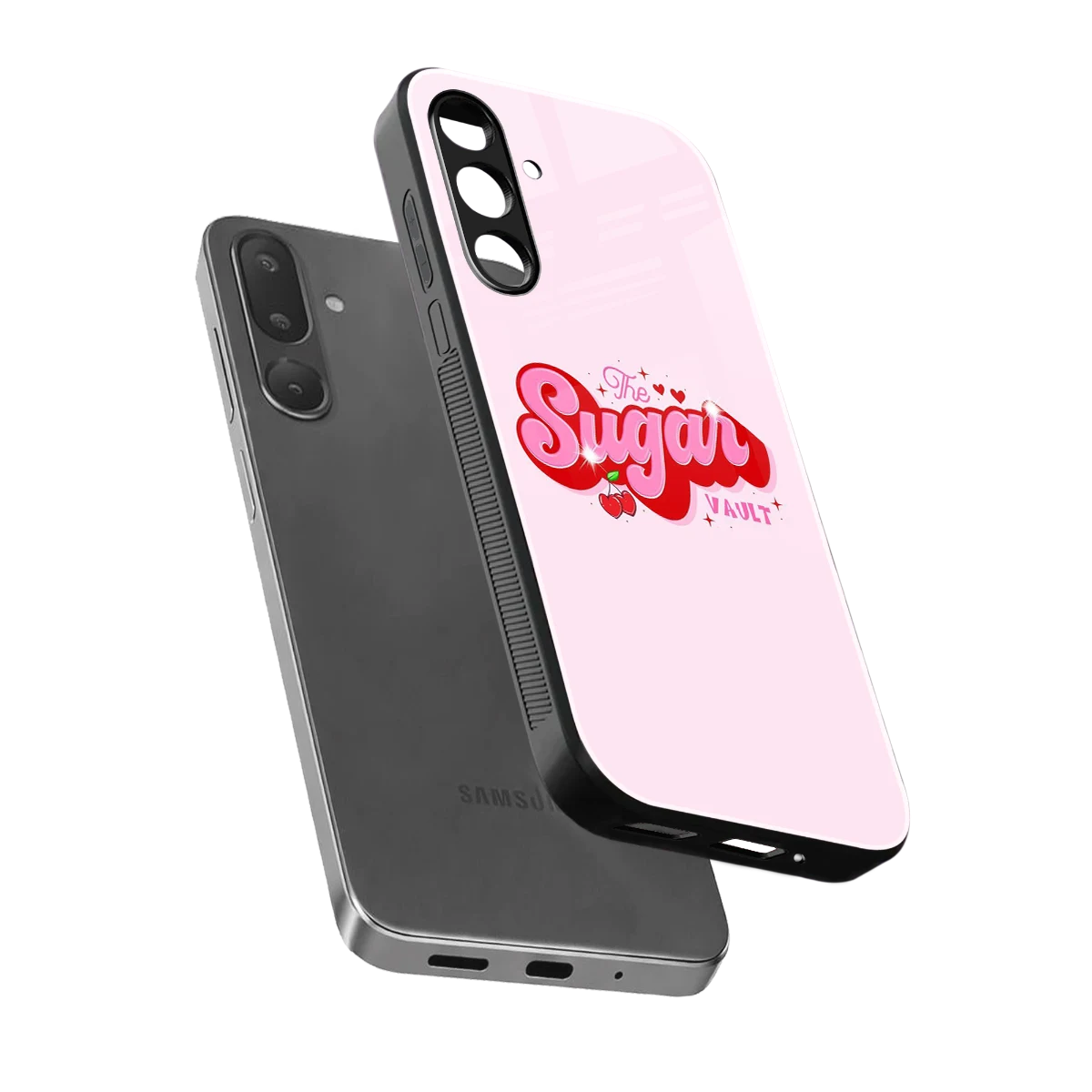 Sugar Vault sleek samsung galaxy m36 5g cover with tempered glass back and TPU edges