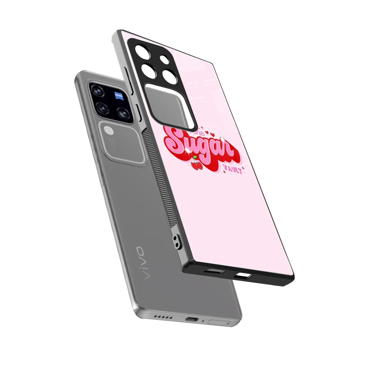 Sugar Vault sleekvivo v30 pro cover with tempered glass back and TPU edges