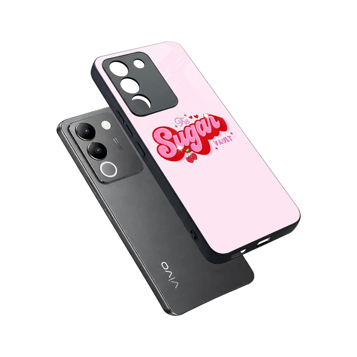 Sugar Vault sleek vivo y200 5g cover with tempered glass back and TPU edges