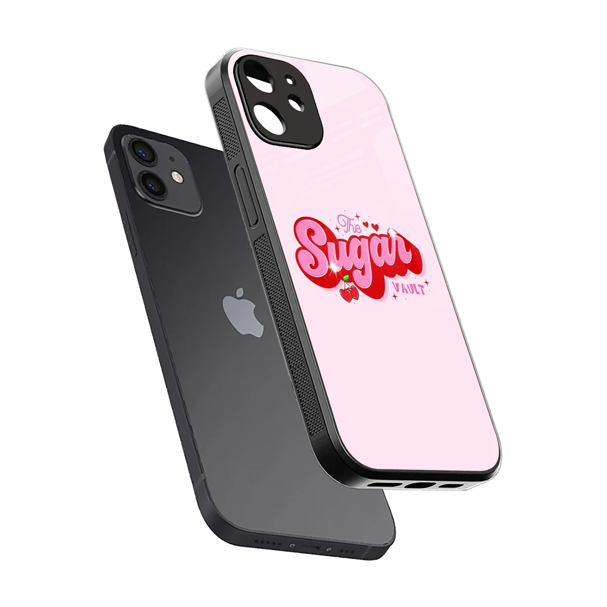 Sugar Vault sleek iphone 12 cover with tempered glass back and TPU edges