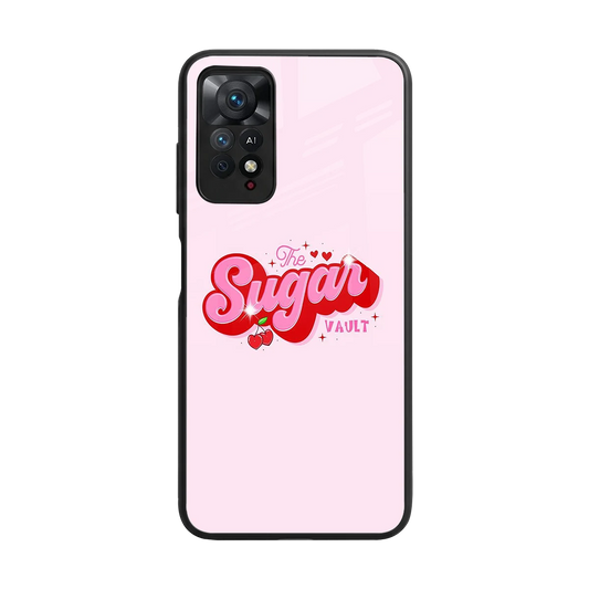 Sugar Vault back phone cover | glass case for redmi note 11 pro