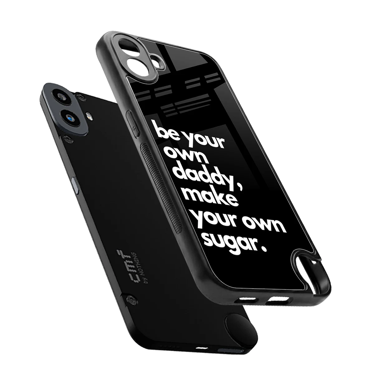 Suger sleek cmf nothing phone 1 cover with tempered glass back and TPU edges