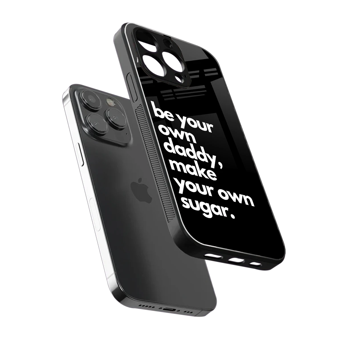 Suger sleek iphone 15 pro max cover with tempered glass back and TPU edges