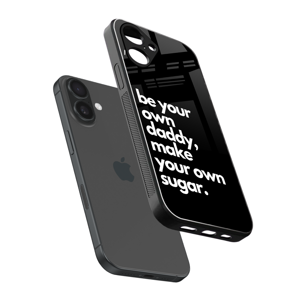 Suger sleek iPhone 16 cover with tempered glass back and TPU edges