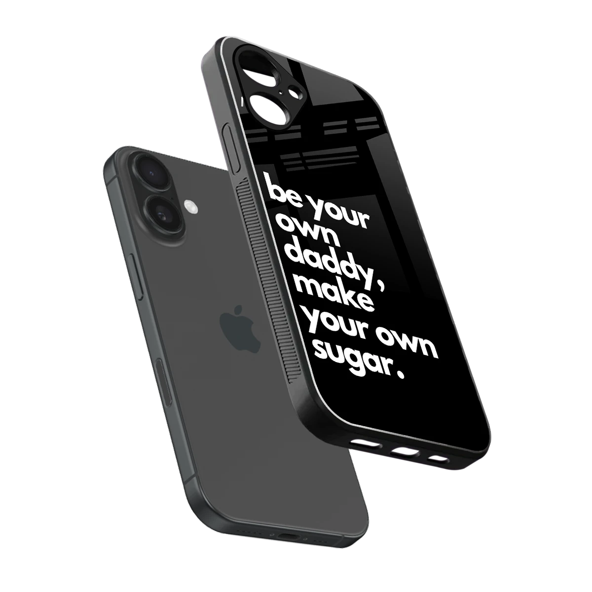 Suger sleek iPhone 16 cover with tempered glass back and TPU edges