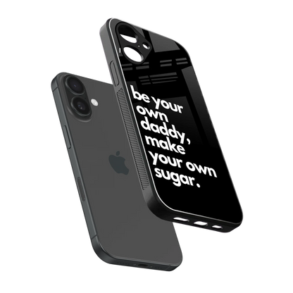 Suger sleek iPhone 16 cover with tempered glass back and TPU edges