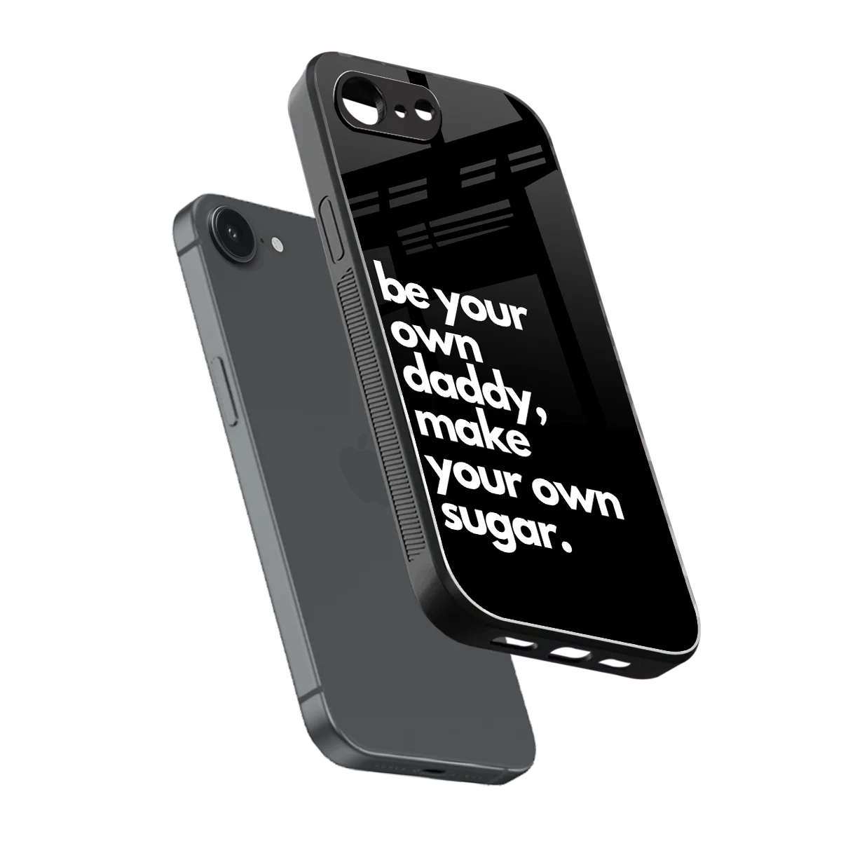 Suger sleek iphone 16e cover with tempered glass back and TPU edges