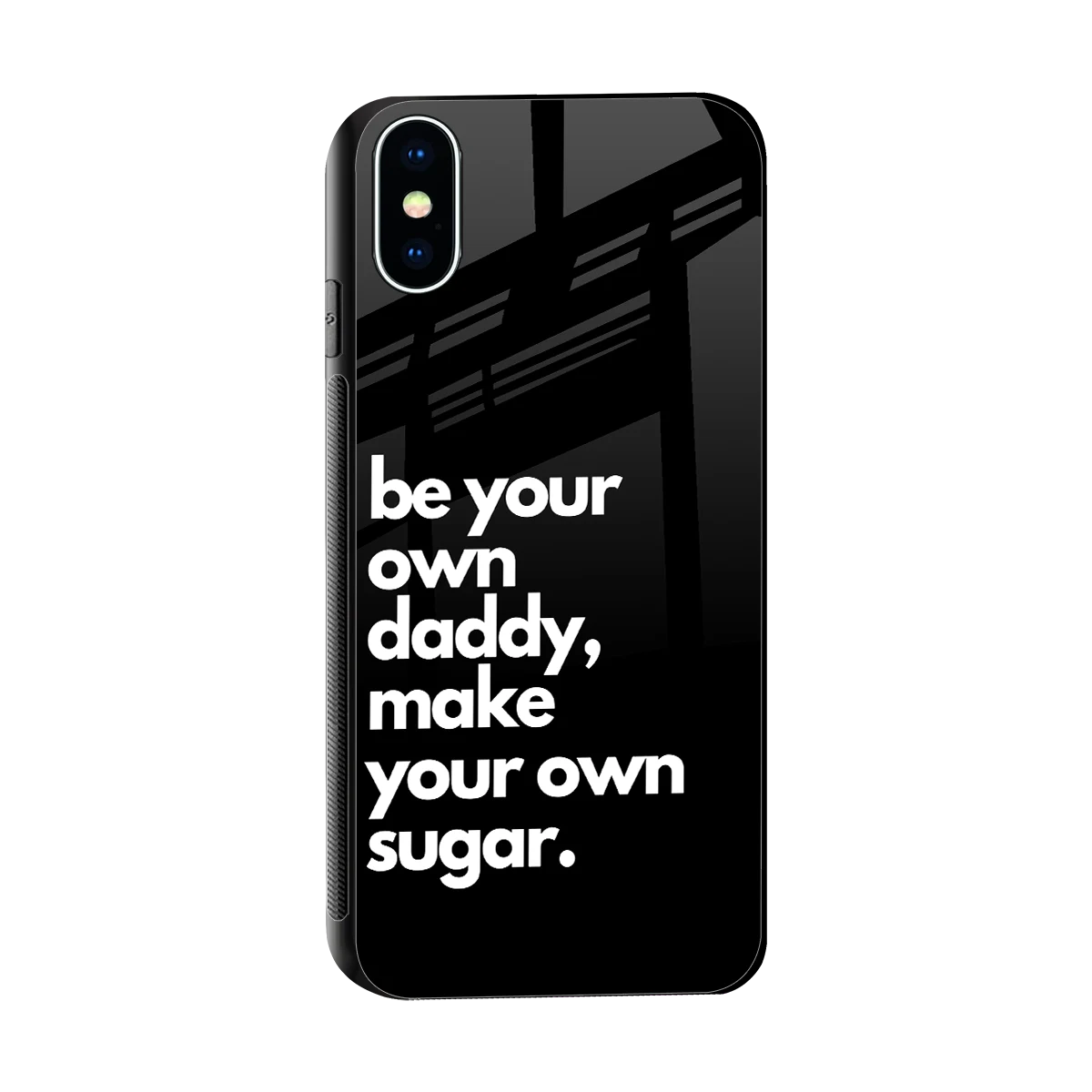 Suger sleek iphone xs cover with tempered glass back and TPU edges