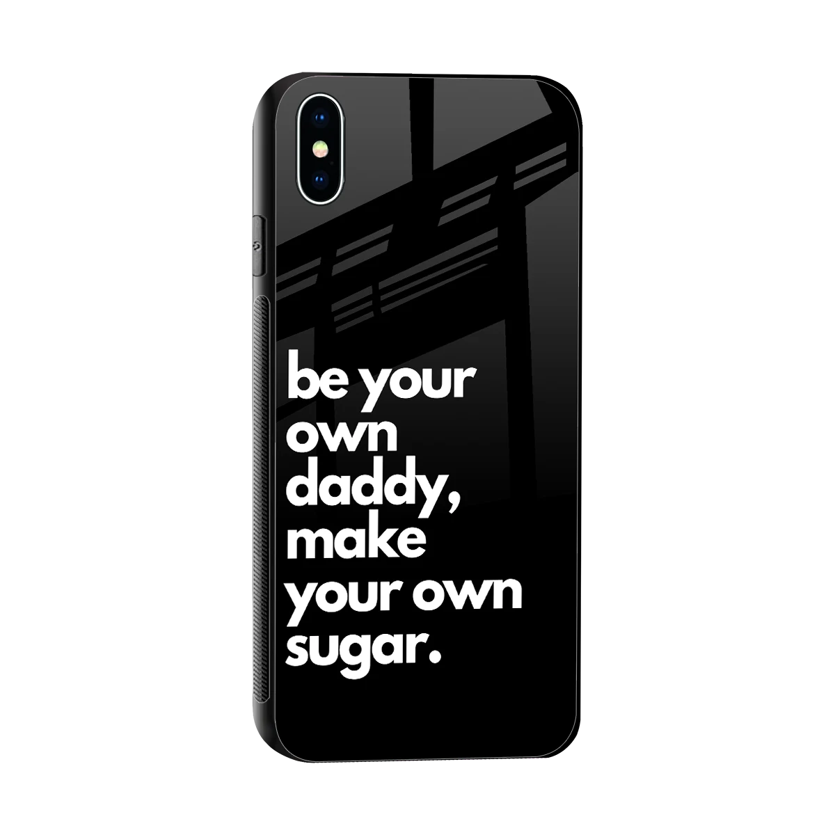 Suger sleek iphone xs max cover with tempered glass back and TPU edges
