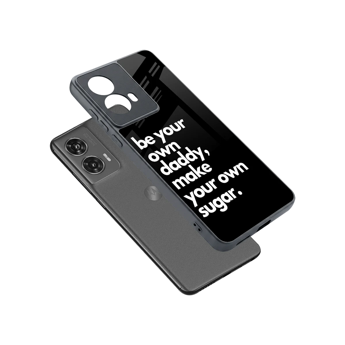 Suger sleek motorola edge 50 fusion cover with tempered glass back and TPU edges