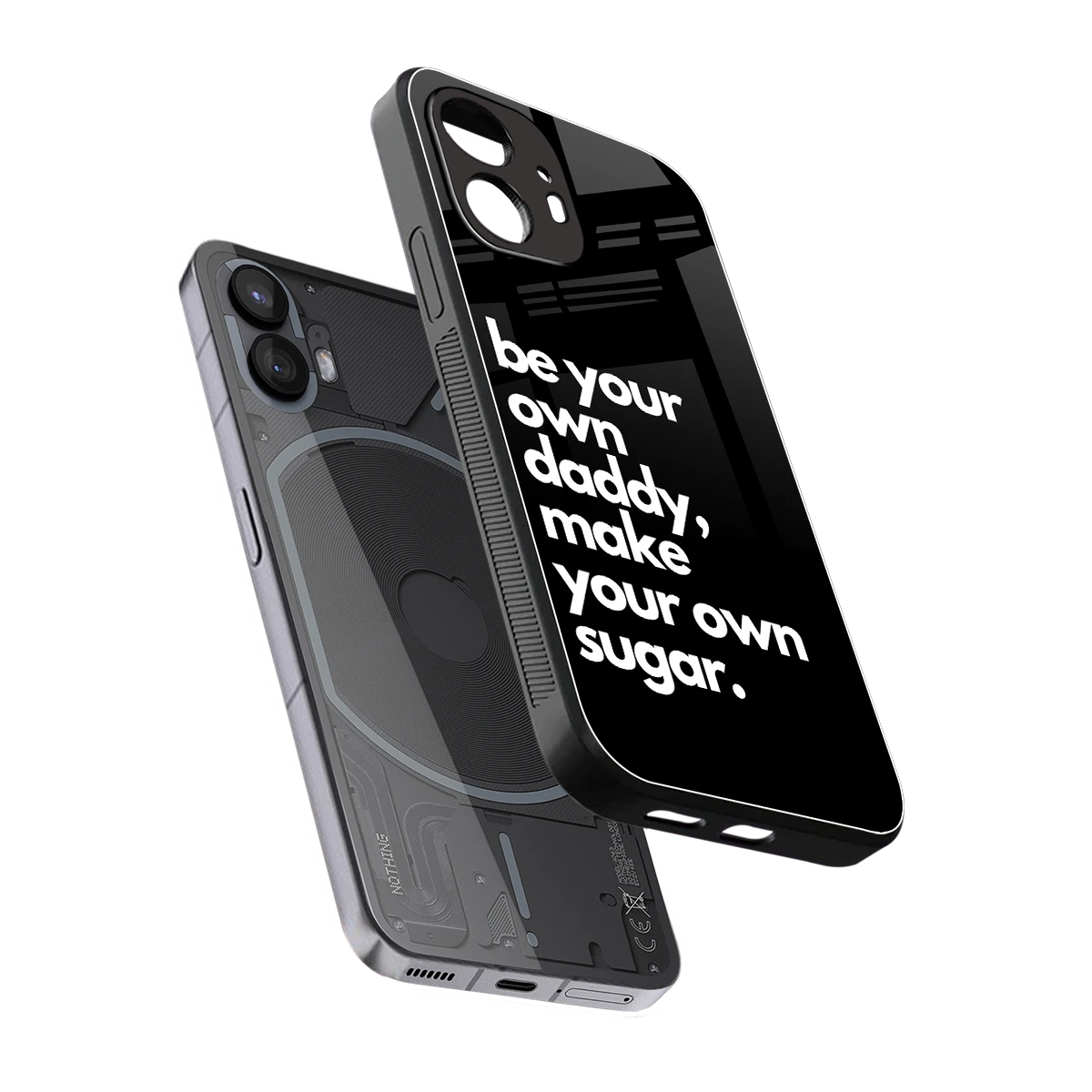 Suger sleek nothing phone 2 cover with tempered glass back and TPU edges