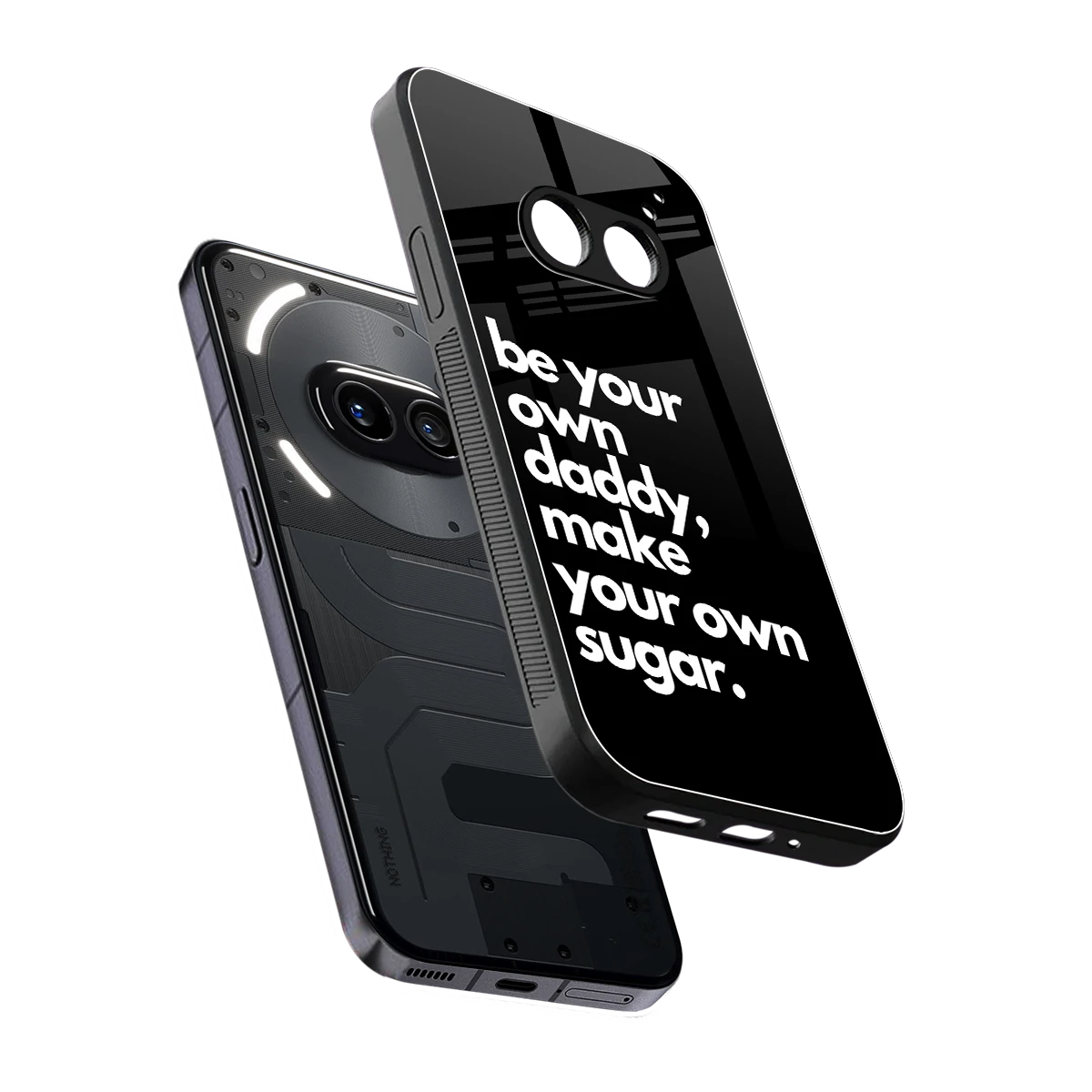 Suger sleek nothing phone 2a cover with tempered glass back and TPU edges