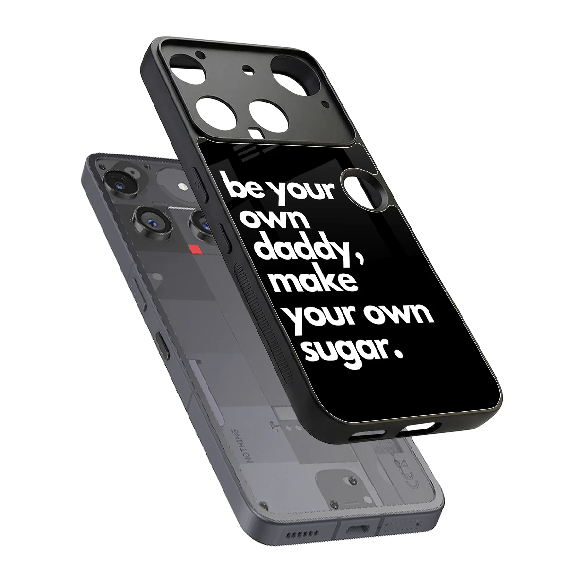 Suger sleek nothing phone 3 cover with tempered glass back and TPU edges