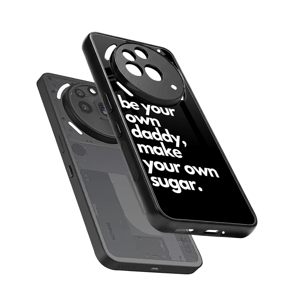 Suger sleek nothing phone 3a pro cover with tempered glass back and TPU edges