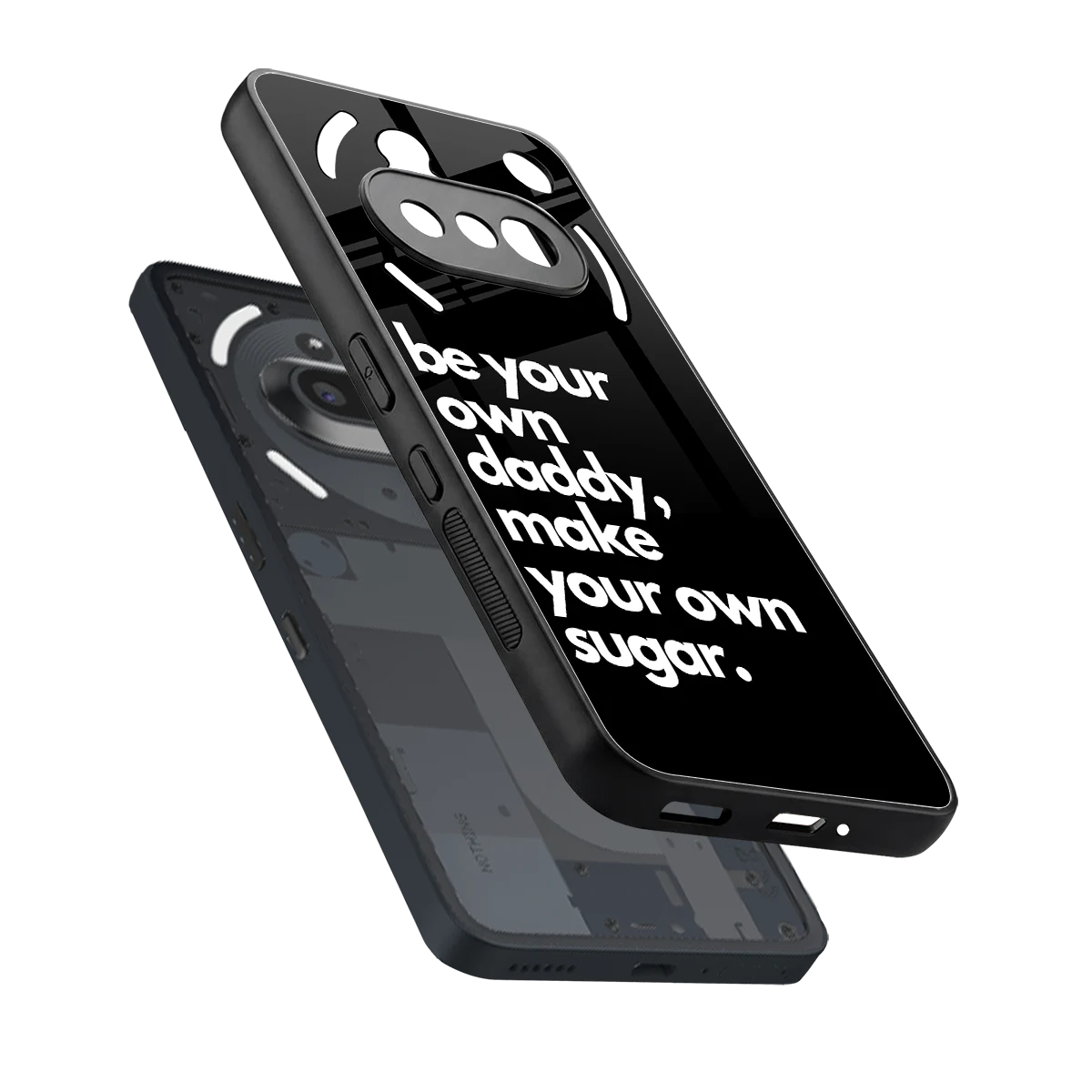Suger sleek nothing phone 3a cover with tempered glass back and TPU edges