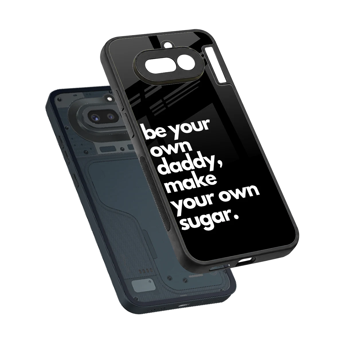 Suger sleek nothing phone 4a cover with tempered glass back and TPU edges