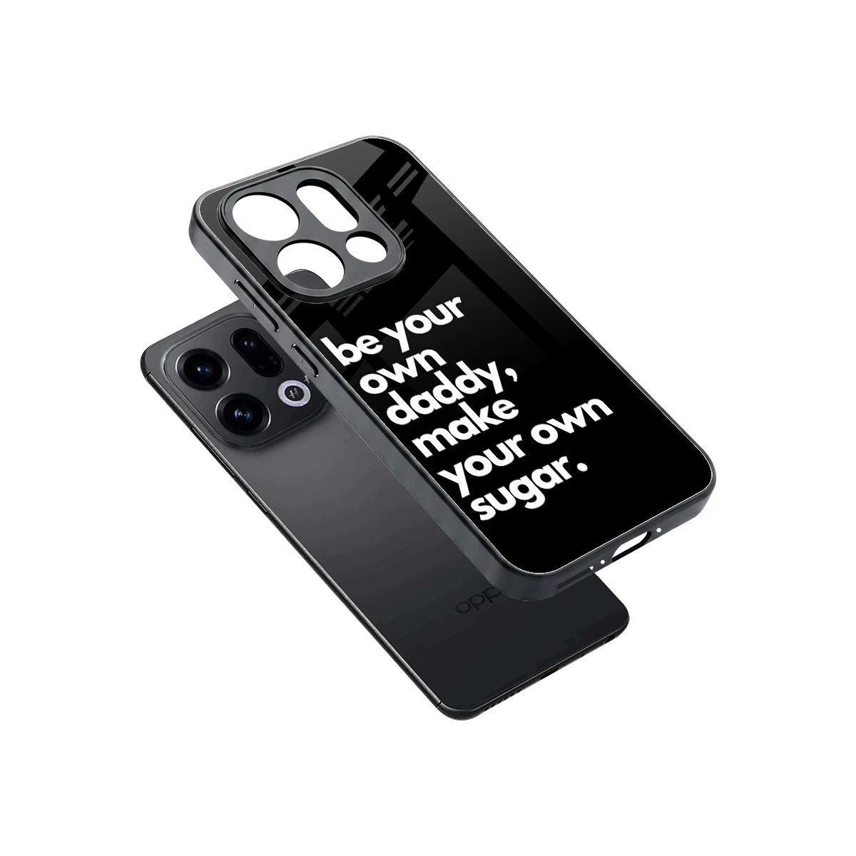 Suger sleek oppo find x9 cover with tempered glass back and TPU edges