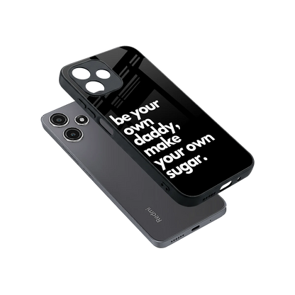 Suger sleek redmi 12 5g cover with tempered glass back and TPU edges